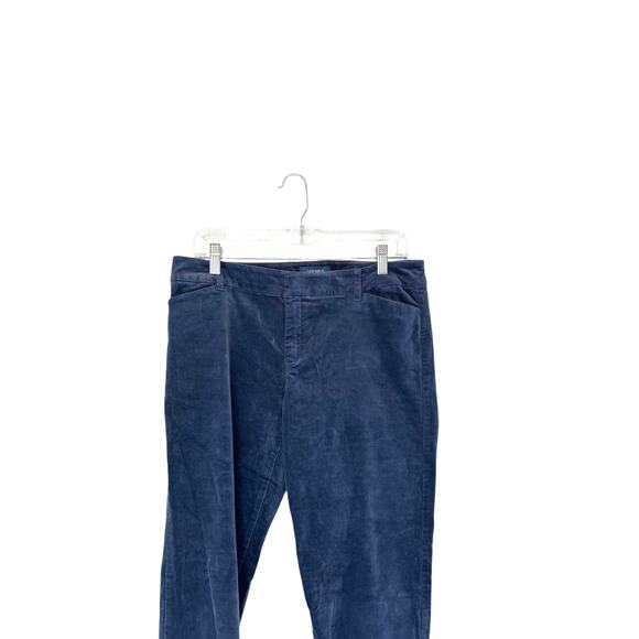 Old Navy Blue Velvet Office Work Business Mid-Rise Pixie Dress Pants Size 10 - Picture 4 of 11